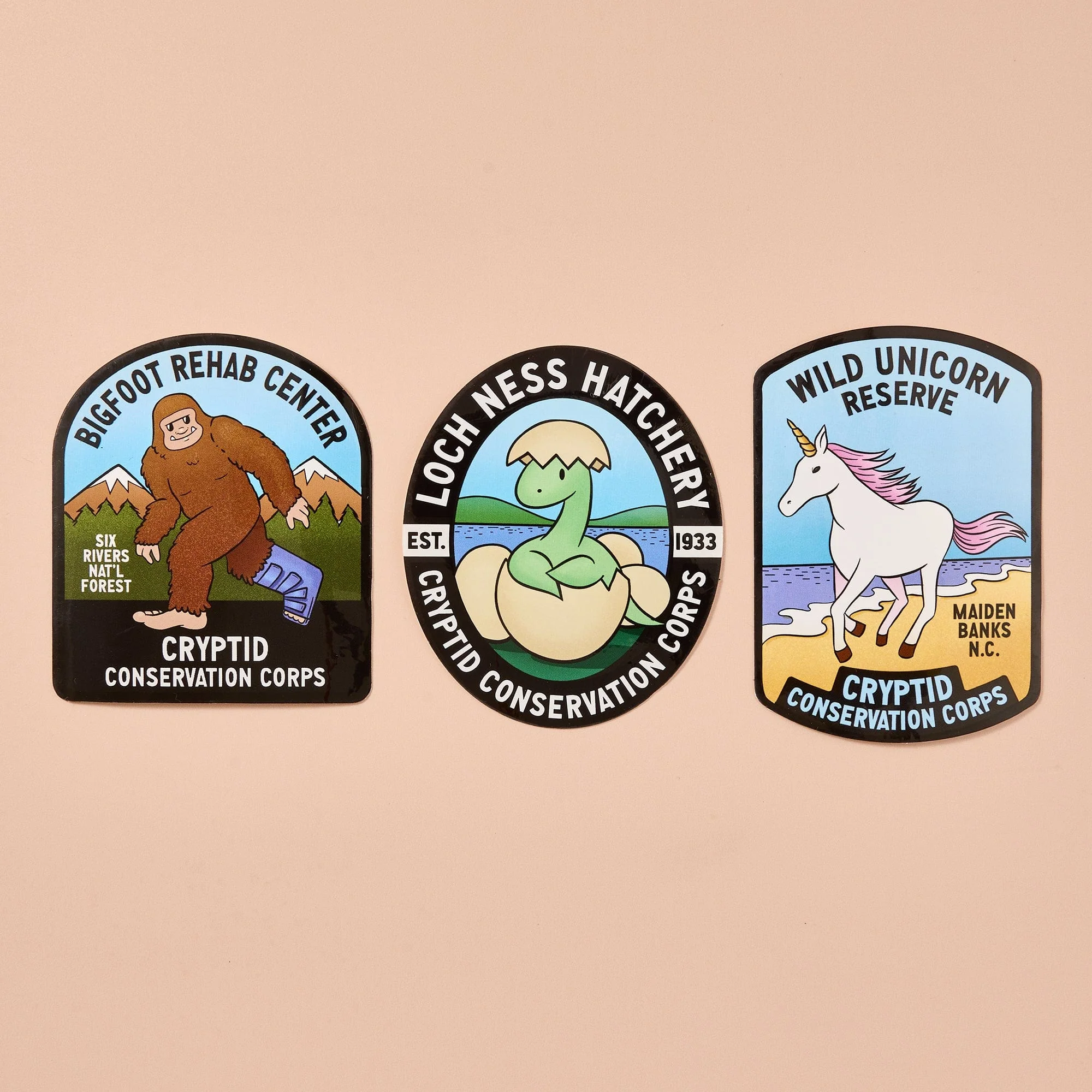 Cryptid Conservation Corps: All Series 1 Patches, Pins, and Stickers Set - Image 3