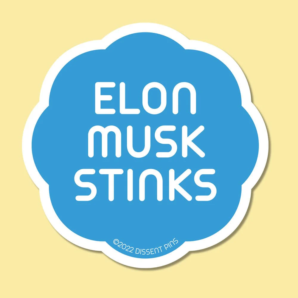Elon Musk Stinks Sticker - Image 3