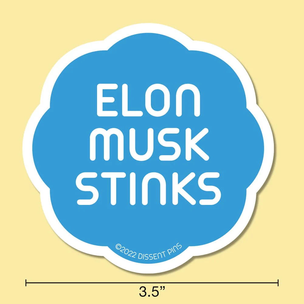Elon Musk Stinks Sticker - Image 4