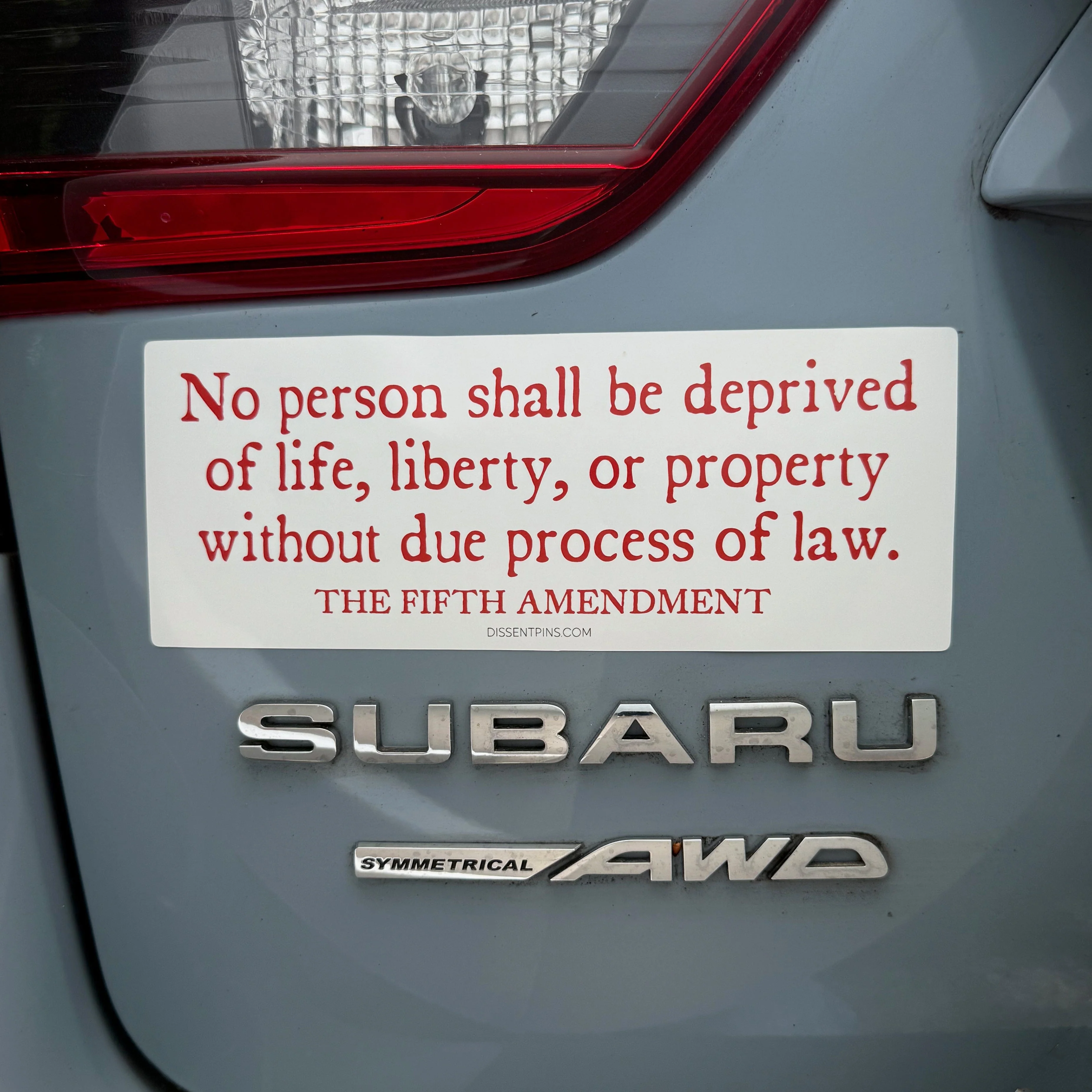 Fifth Amendment Bumper Sticker or Car Magnet - Image 4