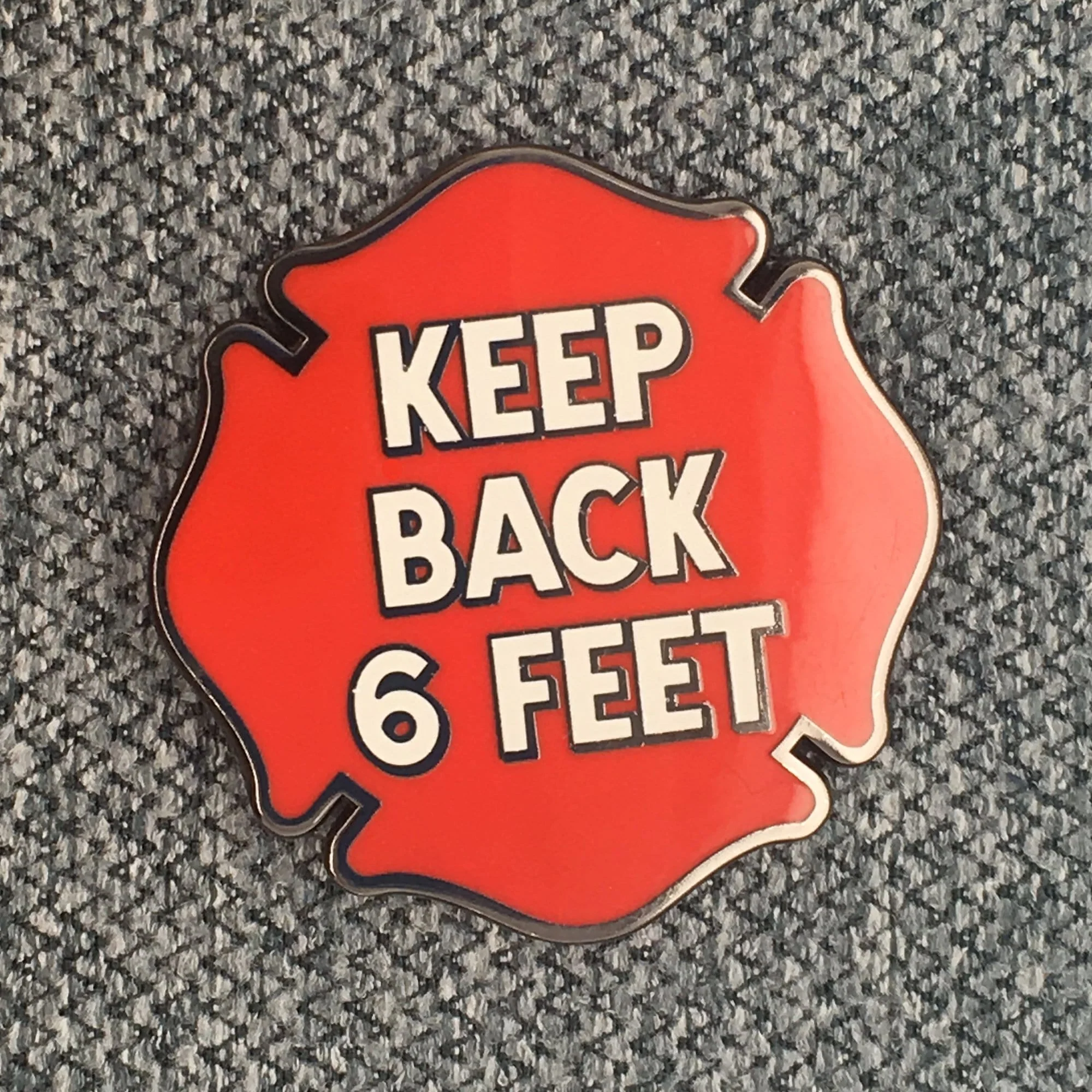 Keep Back 6 Feet Social Distancing Pin