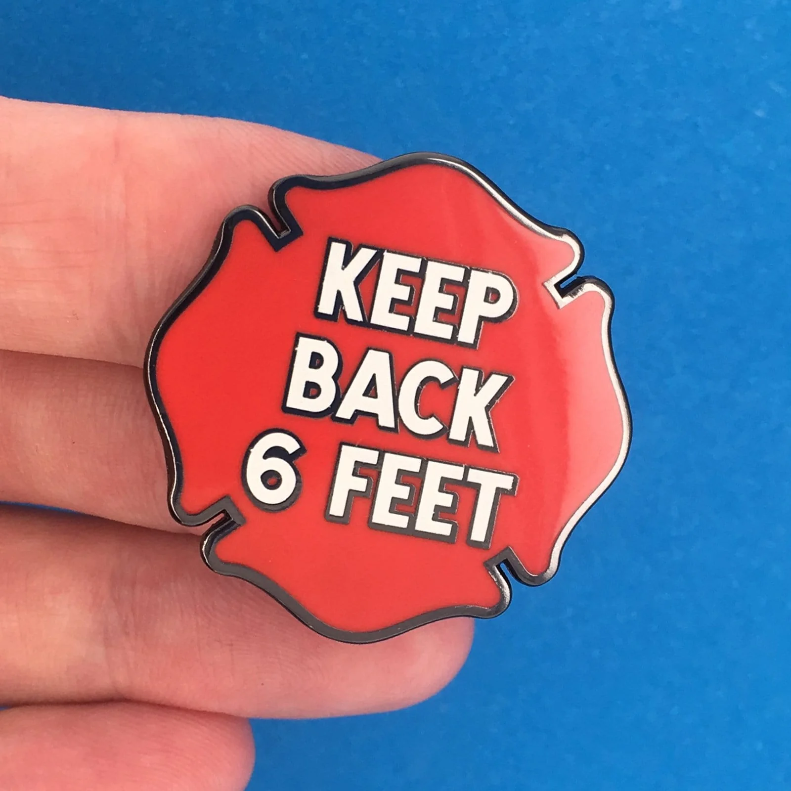 Keep Back 6 Feet Social Distancing Pin - Image 2