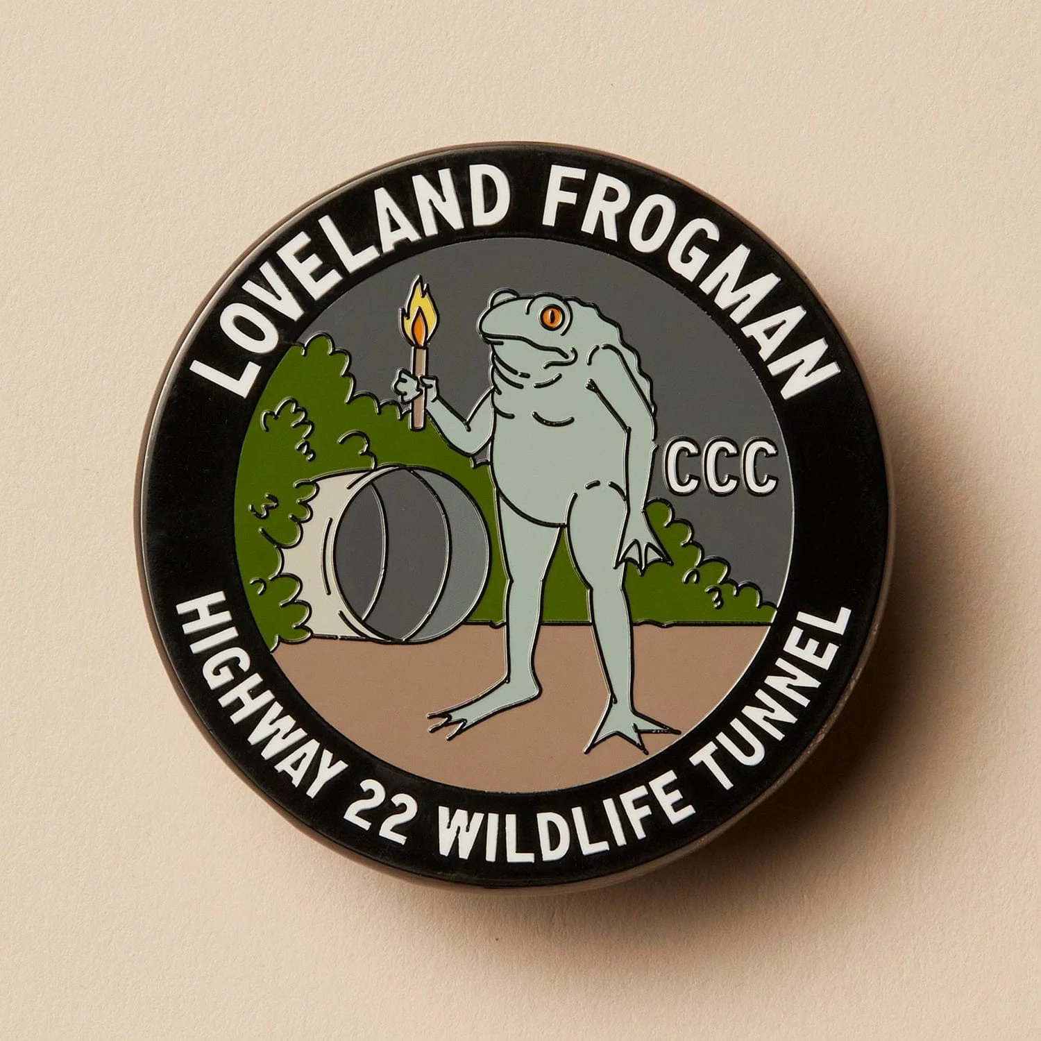 Loveland Frogman Wildlife Tunnel Set: Pin, Sticker, and Patch - Image 4