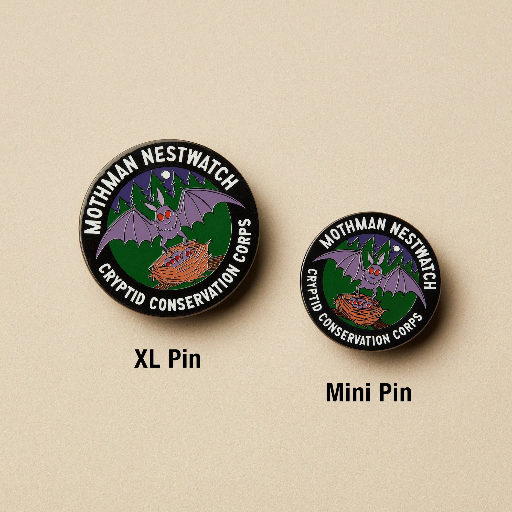 Mothman Set: Pin, Sticker, and Patch - Image 3