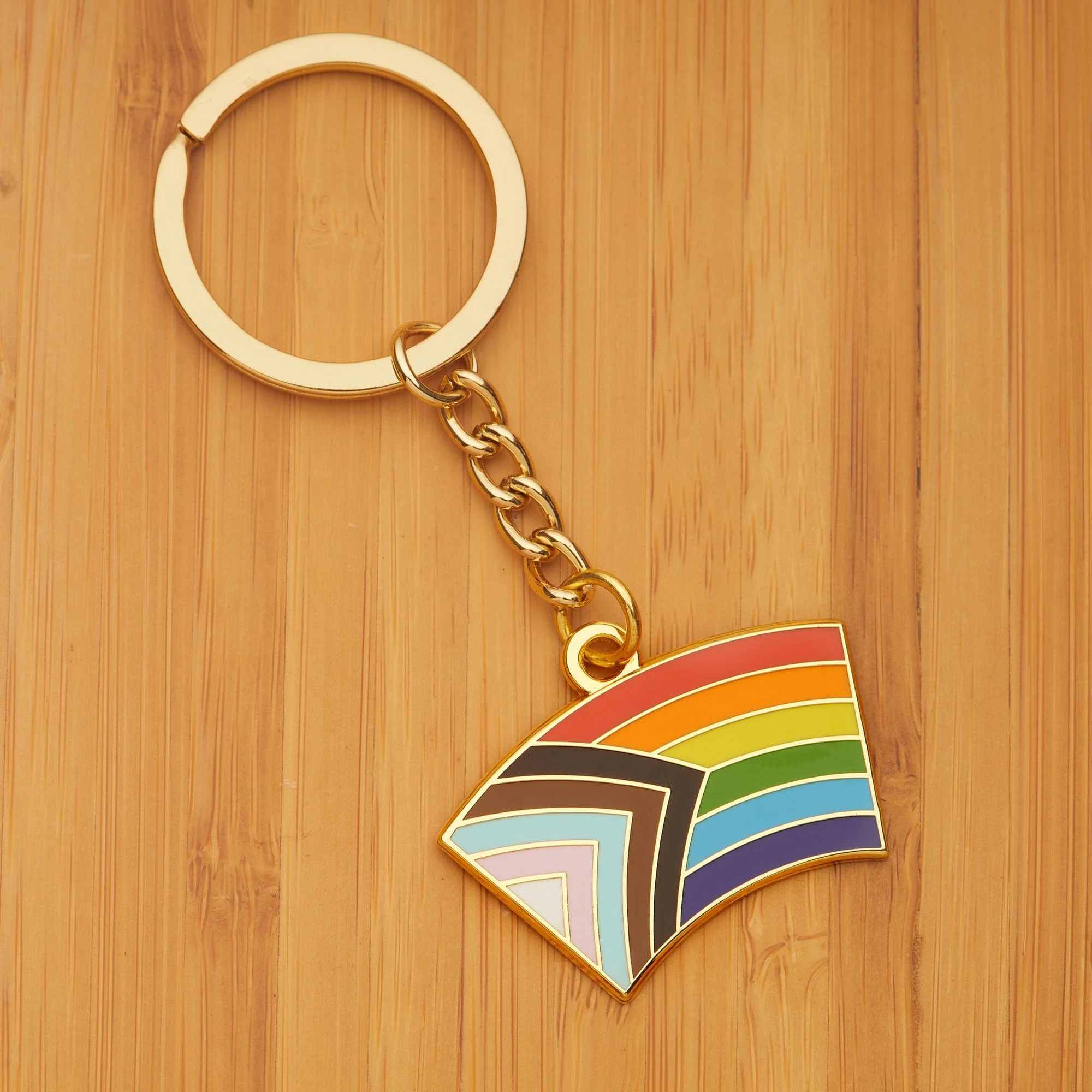 Progress Pride Flag Keychain