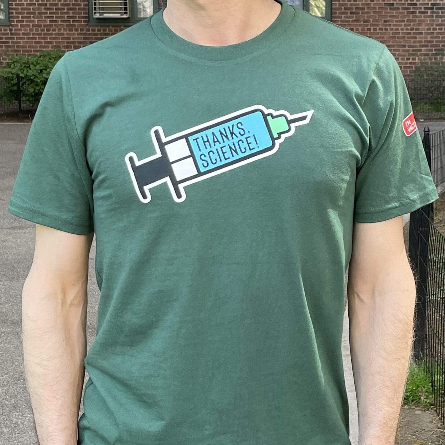 Thanks, Science + I'm vaccinated T-shirt - Image 4