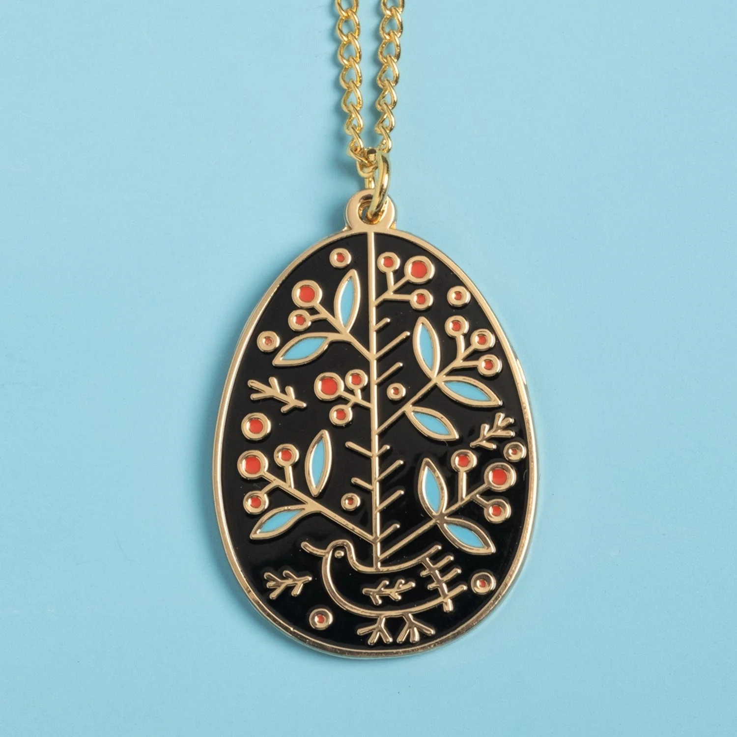 Ukrainian Easter Egg (Pysanka) Necklace - Pine Tree - Image 3