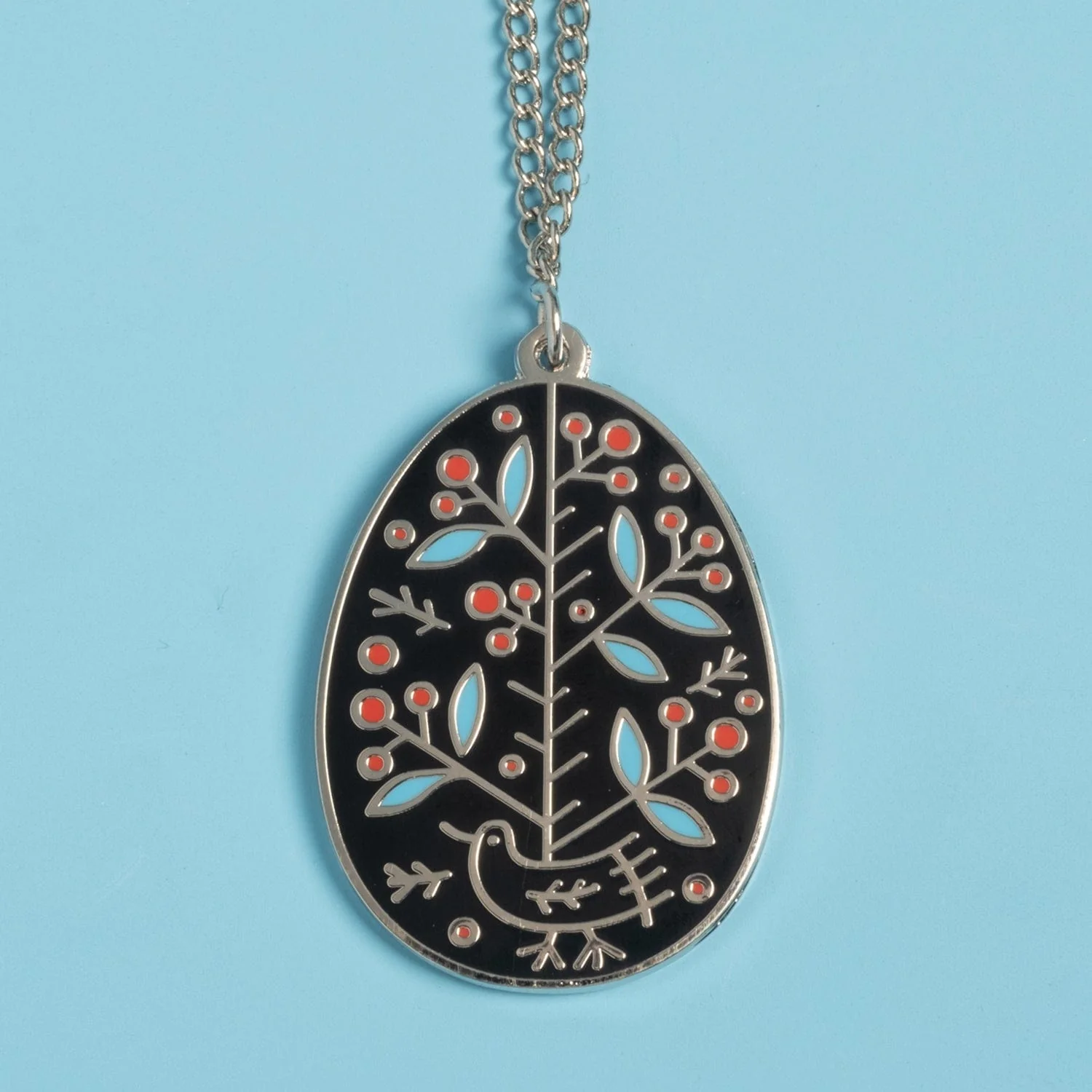 Ukrainian Easter Egg (Pysanka) Necklace - Pine Tree - Image 5