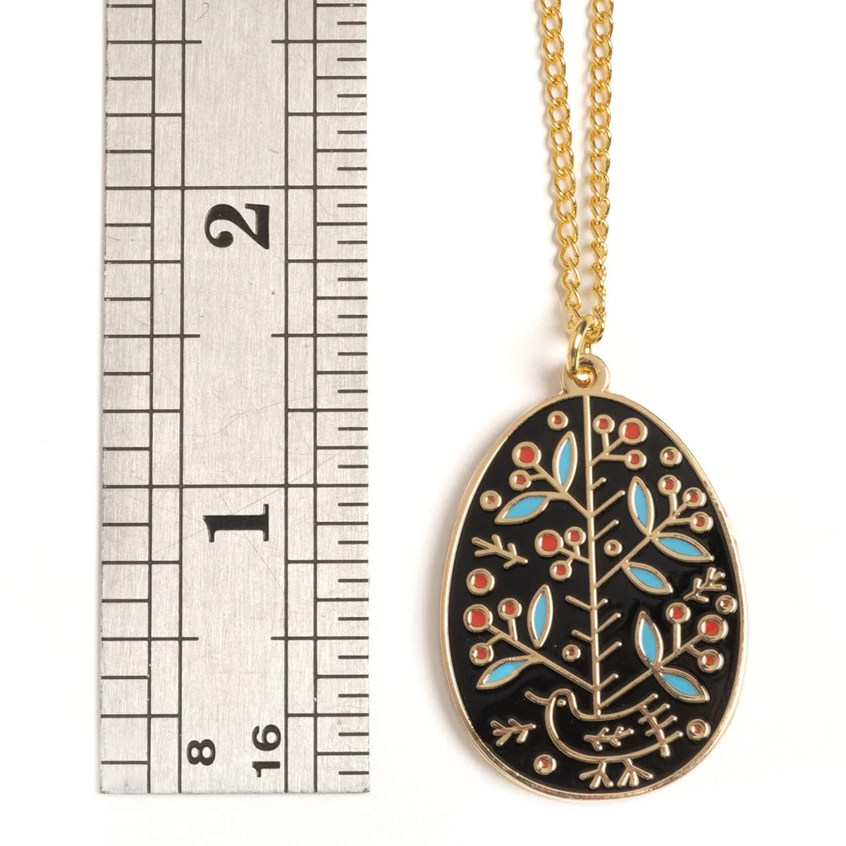Ukrainian Easter Egg (Pysanka) Necklace - Pine Tree - Image 7