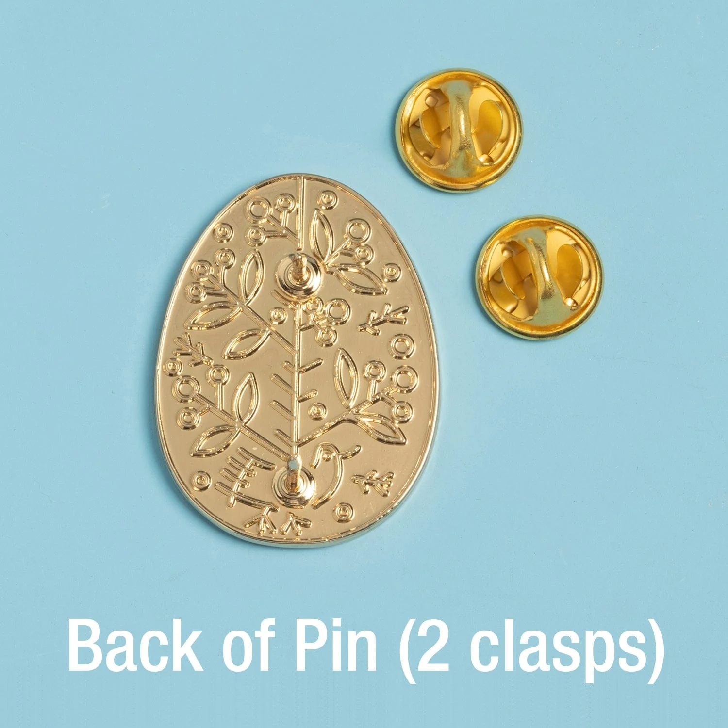 Ukrainian Easter Egg (Pysanka) Pin Set - Trident and Pine Tree Designs - Image 3