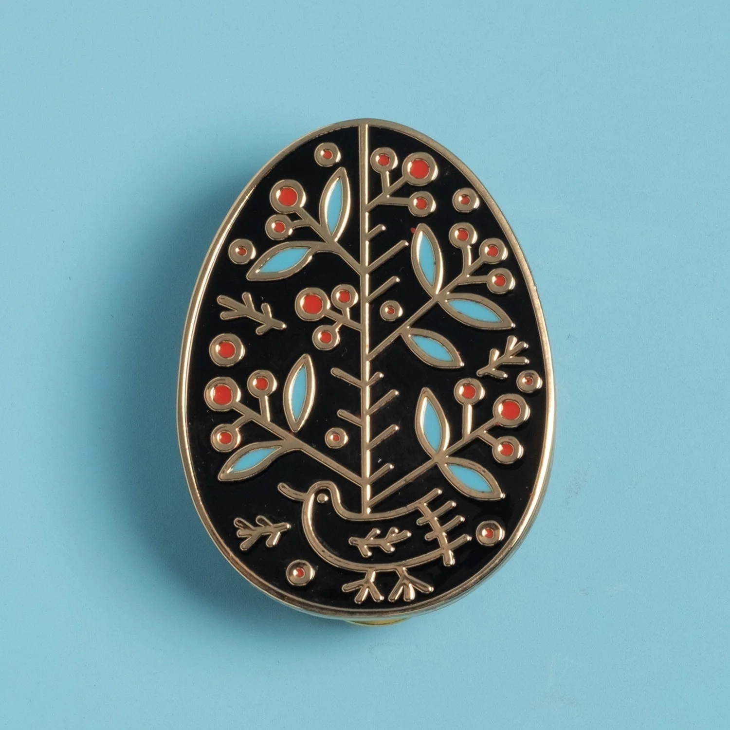 Ukrainian Easter Egg (Pysanka) Pin Set - Trident and Pine Tree Designs - Image 5