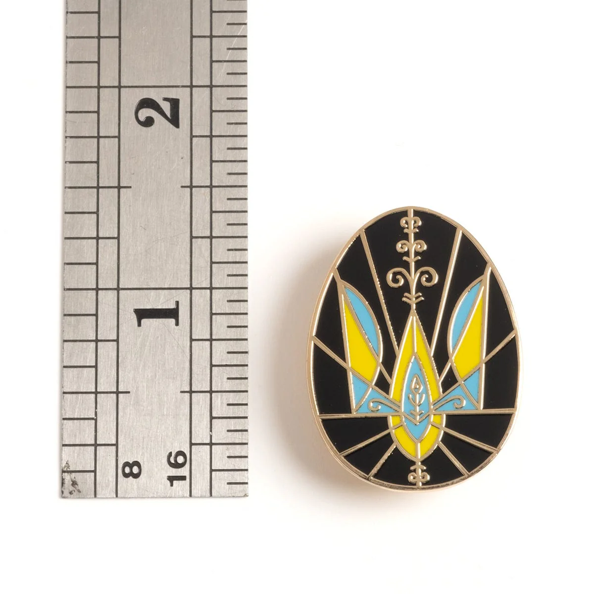 Ukrainian Easter Egg (Pysanka) Pin - Trident - Image 4