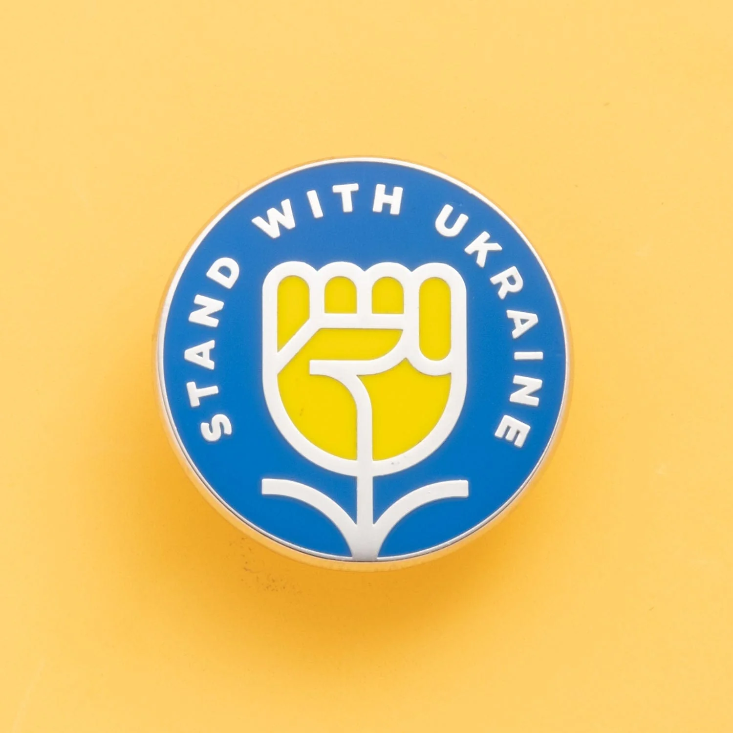 Stand With Ukraine Flower Enamel Pin - Image 4