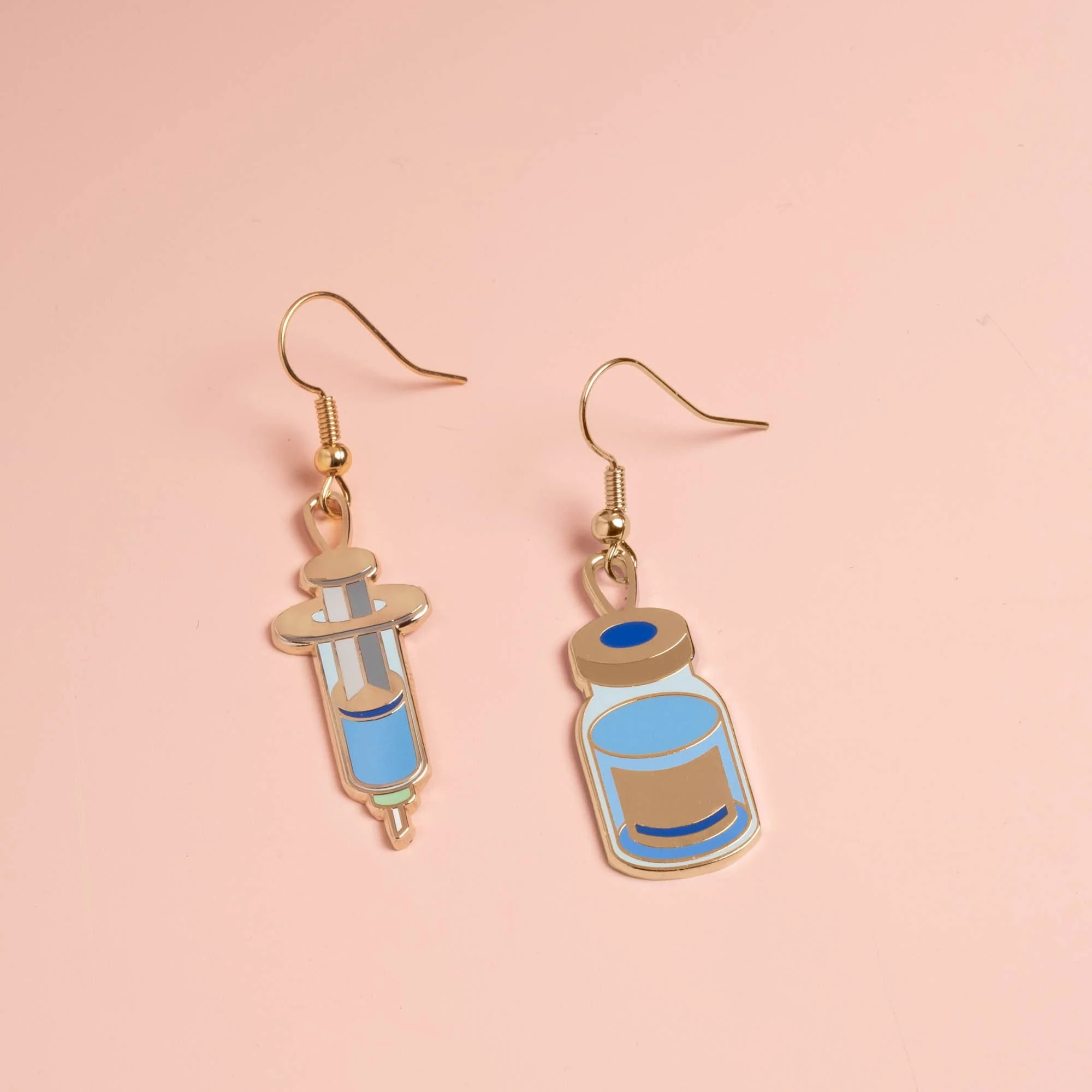 Vaccine Syringe and Vial (mixed set) Drop Earrings - Image 2